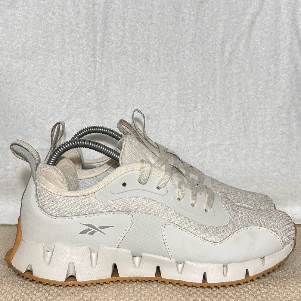 Reebok Womens White Zig Dynamica Running Athletic Sneakers Shoes SZ US 9